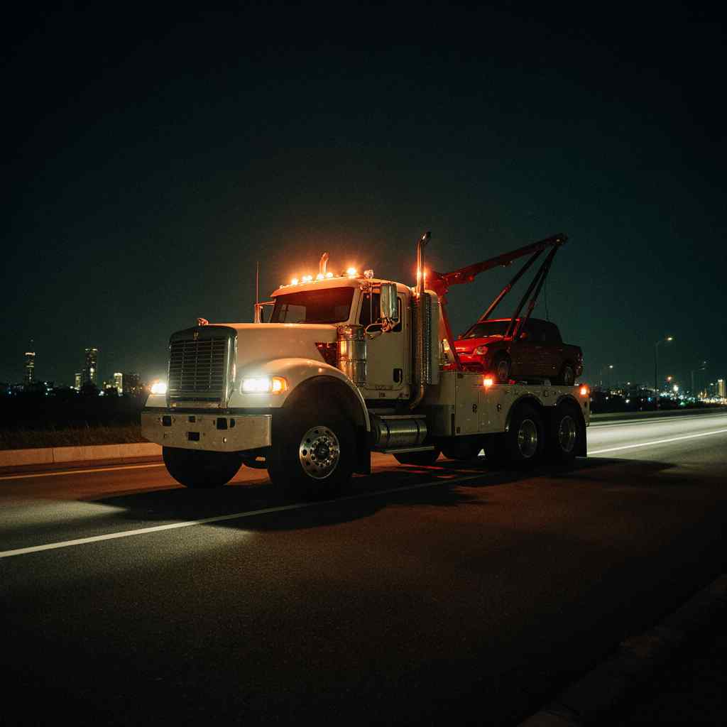 Norman Towing providing emergency roadside assistance in Hamilton